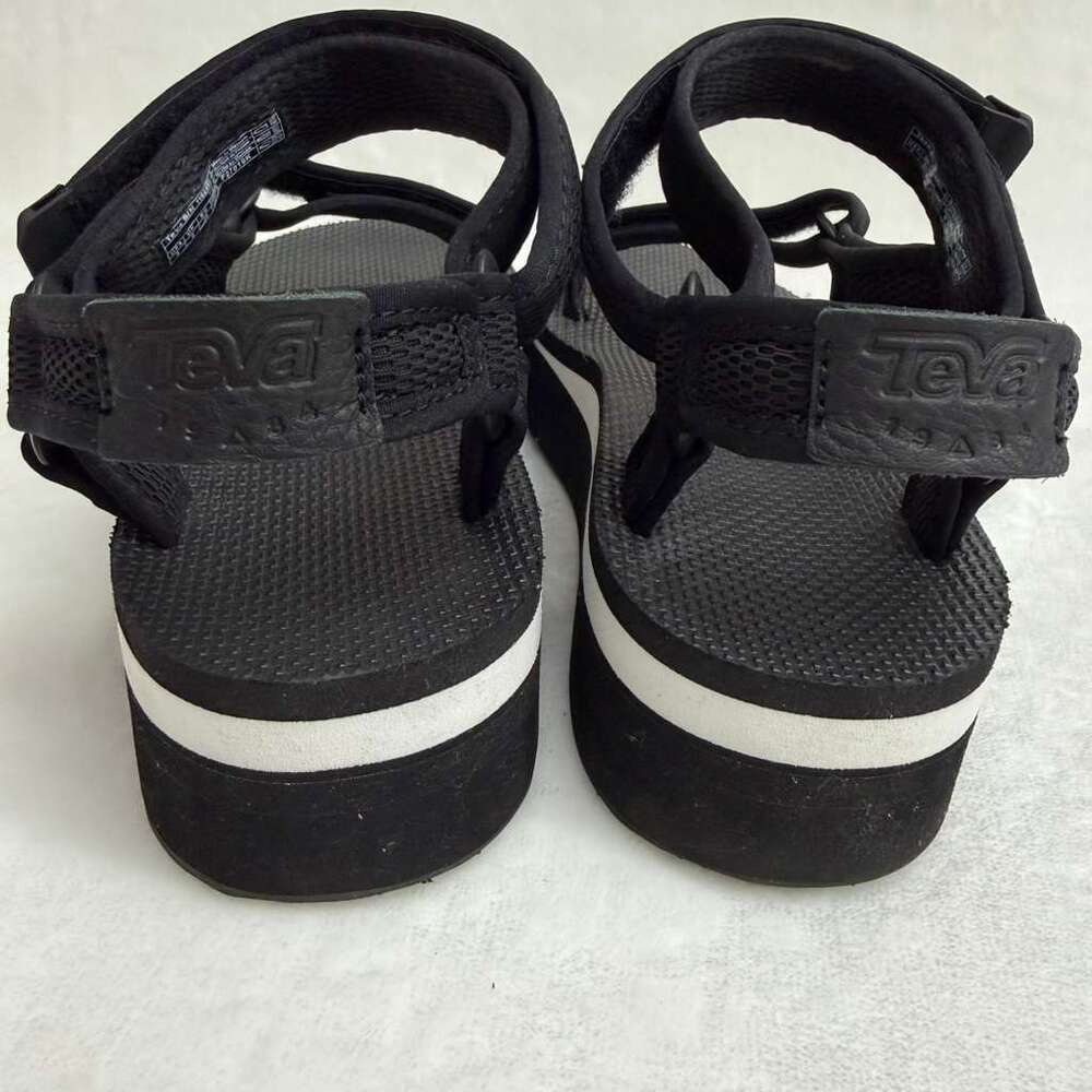 Teva Black Women's Flatform Universal Mesh Print Sz 8 - Picture 6 of 9